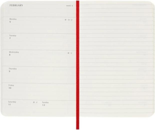 Produktbild Moleskine 12 Monate Wochen Notizkalender 2024, Pocket/A6, Scharlachrot (9 x 14 cm, Englisch)