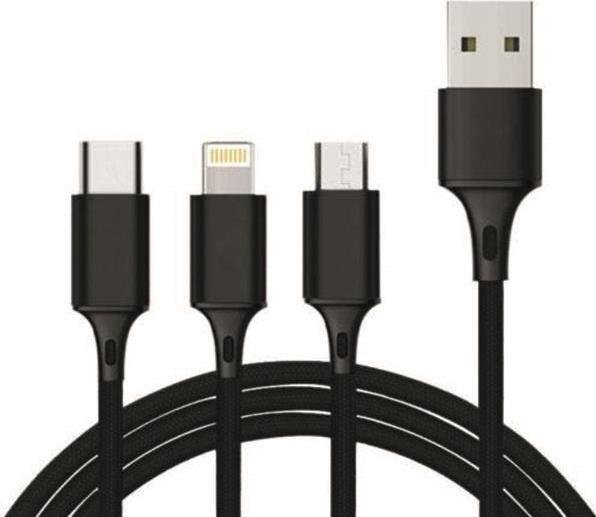 Actual product image picked. 3 in 1 Multicharger USB cable (1.20 m)