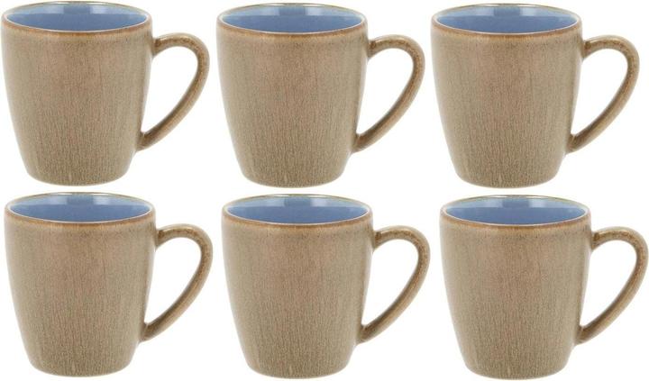 Bitz Tazza da caffè Wood Ocean 190 ml, 6 pezzi, Azzurro/Beige (190 ml, 6 x)