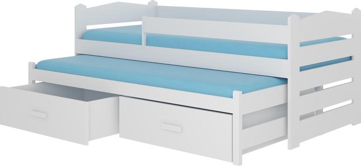Actual product image ADRK Furniture Double bed with railing and mattresses TIARRO 200x90 (200cm x 90cm)