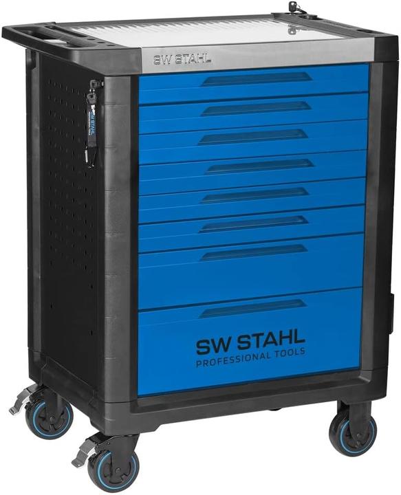 Image du produit SW-Stahl Z3116 Chariot d'atelier professionnel TT801 bleu I 8 tiroirs I 3 tiroirs remplis I 213 pièces I (213 x)
