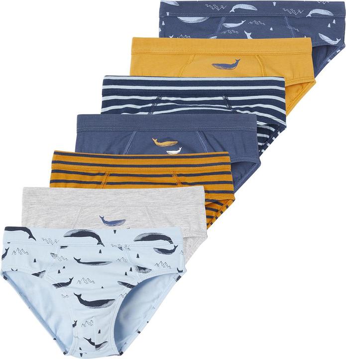 Produktbild Vertbaudet 7er-Pack Jungen Slips mit Bio-Baumwolle, Wale (158, 7er Pack)