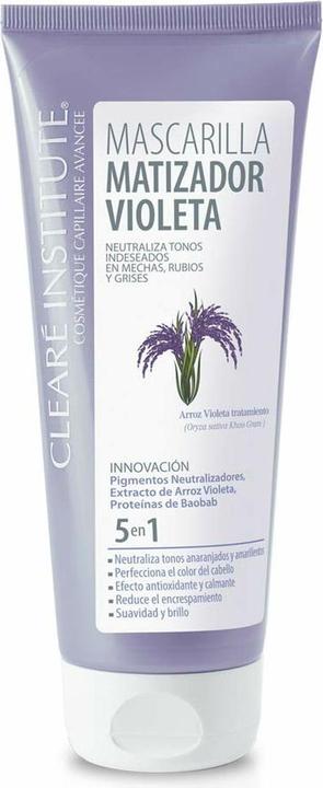 Clearé Institute Lila Matte Maske für Strähnchen, blondes und graues Haar 200ml (200 ml)