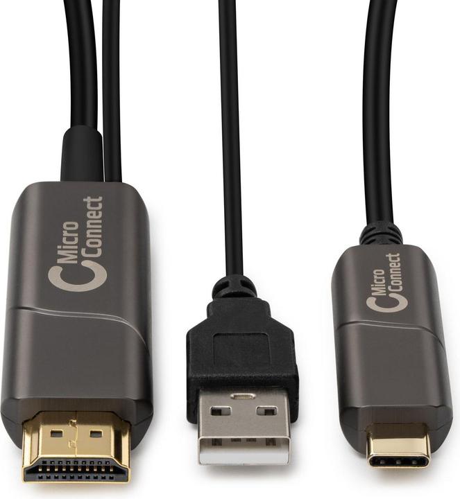 Image du produit MicroConnect USB3.1CHDMI10OP Adaptateur de câble vidéo 10 m USB type-C HDMI noir (10 m, HDMI)