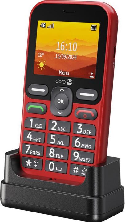 Produktbild Doro Leva L10, Bar, Single SIM, 6,1 cm (2,4"), 2 MP, 1150 mAh, Rot (2.40", 2 Mpx, 4G)
