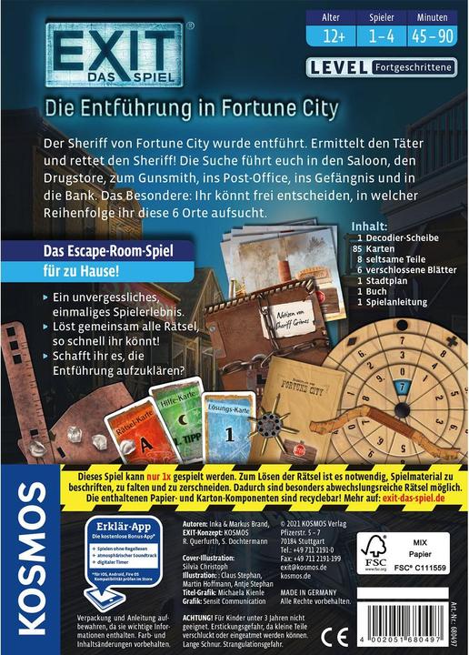 Produktbild Kosmos Exit Fortune City (Deutsch)