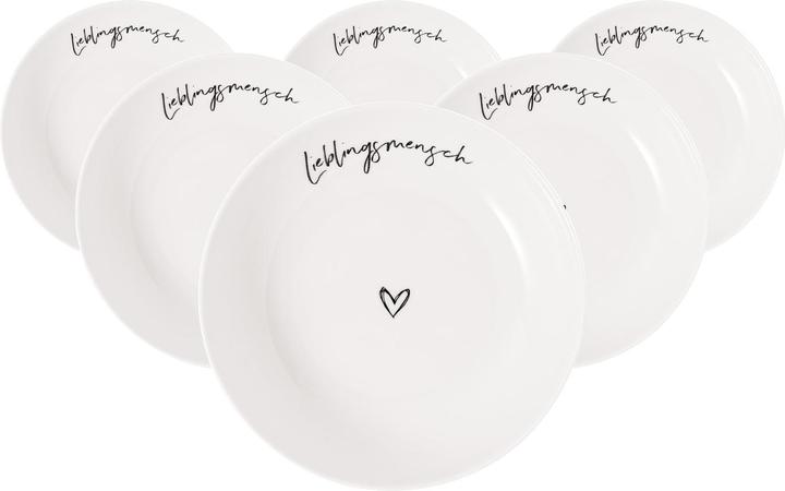 Produktbild Villeroy & Boch Multipack Statement Schale flach Lieblingsmensch - 6 Stück (18.70 cm, 0.37 l, 6 x)