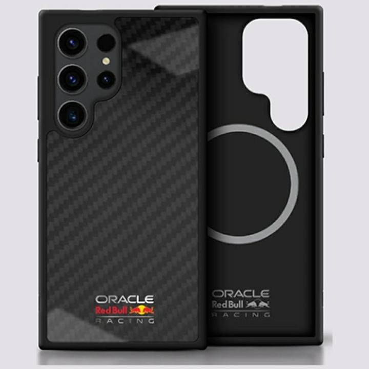 Actual product image Red Bull Real Carbon Fiber Shiny Logo MagSafe Case for Samsung Galaxy S25 Ultra Black (Samsung Galaxy S25 Ultra)