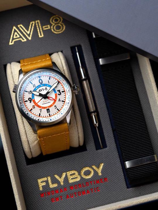 Actual product image AVI-8 AV-4120-02 Wingman Worldtimer GMT (Pilot watch, 41 mm)