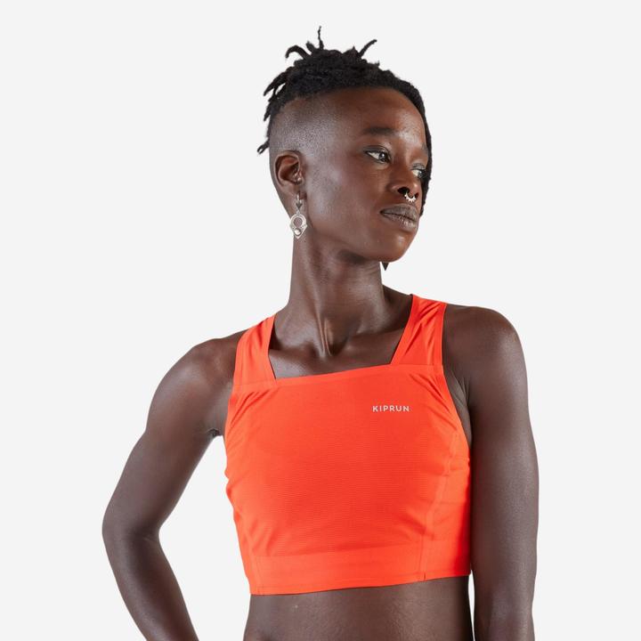 Produktbild Kiprun Laufshirt Crop Top Damen leicht - Race Crop 900 Light Méline Rollin rot (XXS)