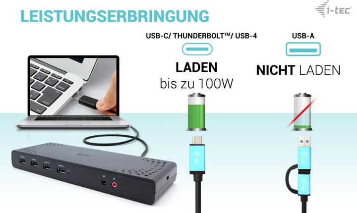 Actual product image i-tec USB 3.0 / USB-C / Thunderbolt Dual Display Docking Station + Power Delivery 100W (USB-C, 12 Ports)
