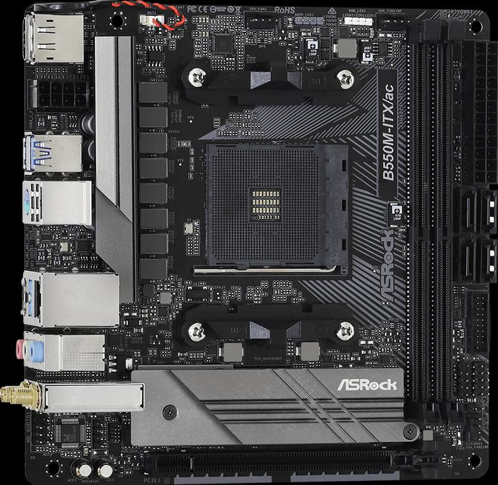 Immagine prodotto AsRock B550M-ITX/ac (AM4, AMD B550, Mini-ITX)