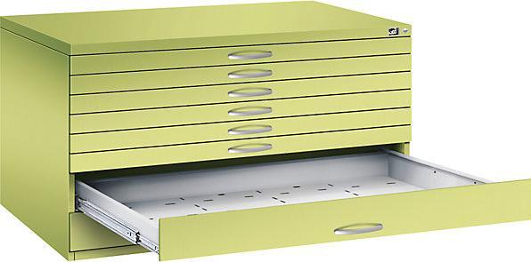 Image du produit C+P Armoire à plans, format A0, 8 tiroirs, hauteur 760 mm, vert viridin.