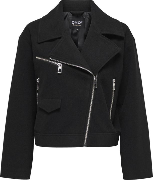 Only Fly-Away Kragen Jacke Bikerjacke in Lederoptik