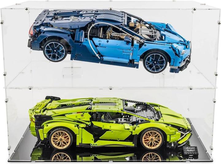 Produktbild iDisplayit Acryl-Display XL für LEGO® 42083 Bugatti Chiron (mit klarem Boden, Stapelbar)