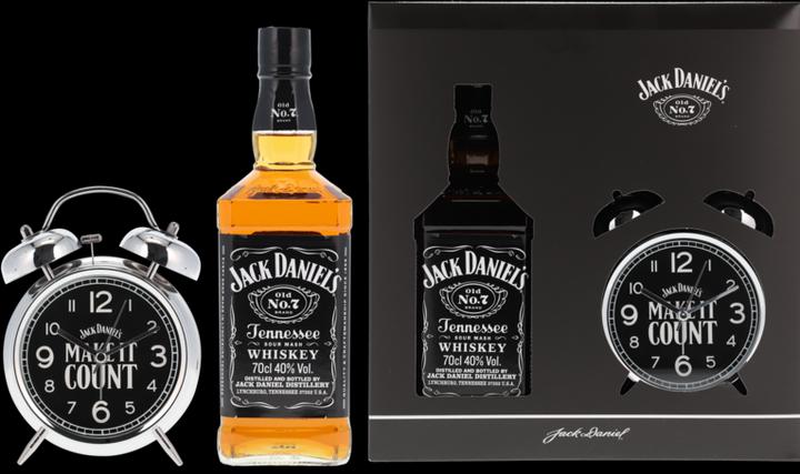 Immagine prodotto Jack Daniel's Tennessee Whiskey 40% Vol. 0,7l in confezione regalo con sveglia (Whisky del Tennessee, 1 x 70 cl)