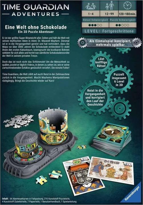 Produktbild Ravensburger 3D Adventure - Time Guardian Adventures: Eine Welt ohne Schokolade (216 Teile)
