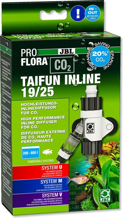 Produktbild JBL Aquaristik und Terraristik ProFlora CO2 Taifun Inline 19/25 Hochleistungs-Direktdiffusor