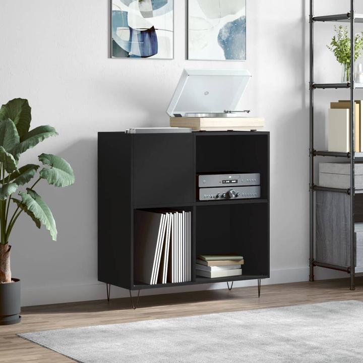 Produktbild VidaXL Plattenschrank Schwarz 84,5x38x89 cm Holzwerkstoff, Farbe