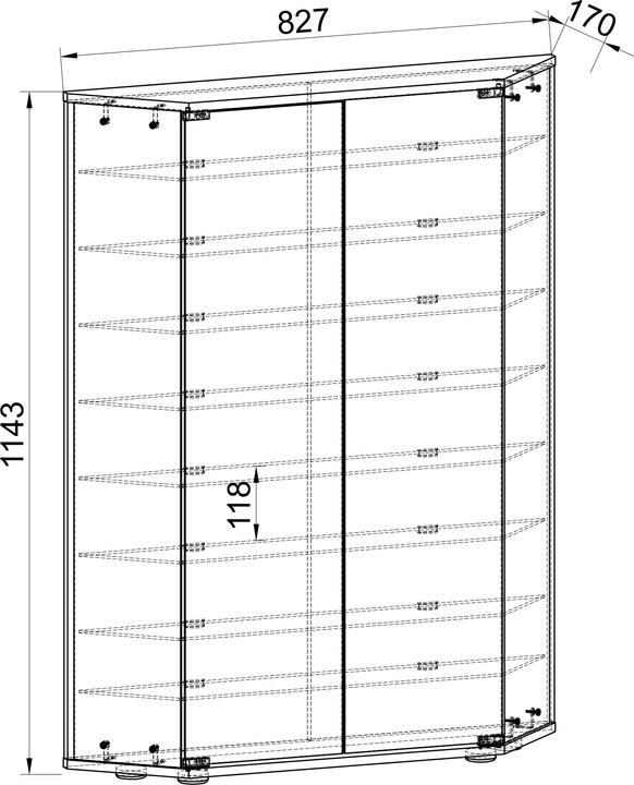 Actual product image VCM Wandvitrine Glasvitrine Benila XL (83 x 17 x 114 cm)