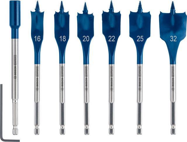 Actual product image Bosch Professional Zubehör EXPERT Self Cut Speed flat milling bit set, 10/12/13/14/16/18/20/22/24/25/28/30/32 mm, 13 pcs. (10, 12, 13, 14, 16, 18, 20, 22, 24, 25, 28, 30, 32 millimetres)