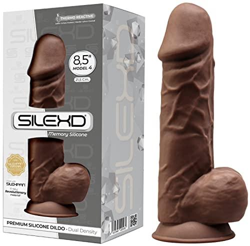 Actual product image Silexd MODEL 4 - 8,5" BROWN 220482 FALLO REALISTICO PENE ARTIFICIALE IN SILICONE MEMORY TERMOREATTIV