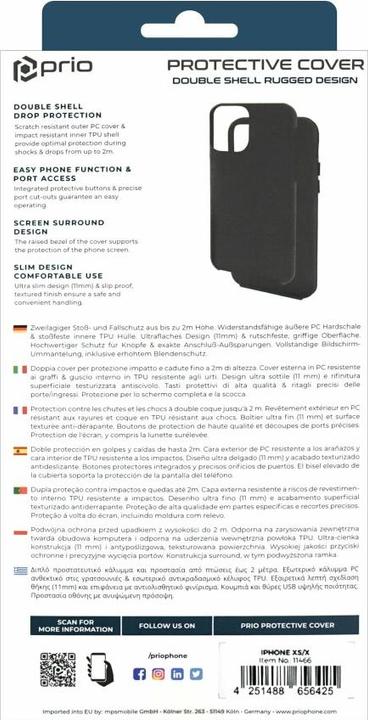Actual product image prio Protective case for iPhone XS/X black (Apple iPhone X, Apple iPhone XS)