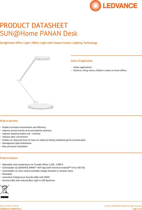 Produktbild Ledvance Sun@Home Office Light (600 lm)