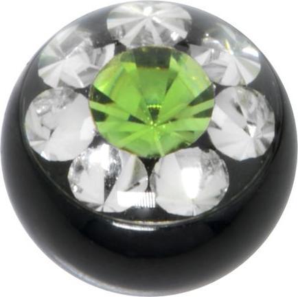 Produktbild Bijouteria Piercingverschluss (Chirurgenstahl 316L, PVD Beschichtung (schwarz), Premium Kristall)
