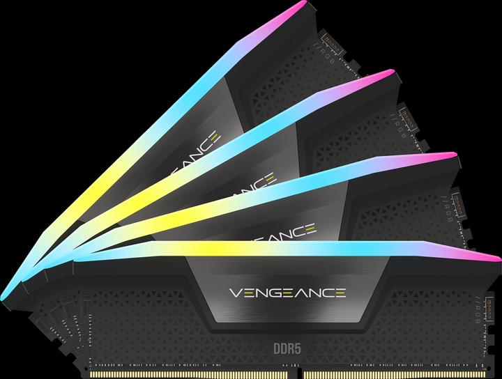 Image du produit Corsair DDR5, 6400MT/s 96Go 4x24Go DIMM, Unbuffered, 32-40-40-84, Std PMIC, XMP 3.0, VENGEANCE RGB DDR5 Blac (4 x 24 Go, 6400 MHz, RAM DDR5, DIMM)
