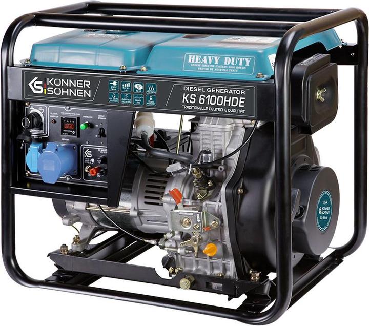 Image du produit Könner & Söhnen KS GENERATOR DIESEL KS 6100HDE (EURO V) 5,5kW 230V, ROZRUCH ELEKTRYCZNY (5000 W, 11 l)
