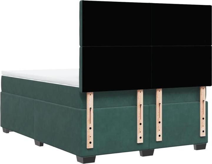 Immagine prodotto VidaXL Letto a molle Letto imbottito con materasso verde scuro 140x200cm in velluto (140 x 200 cm, 140 x 200 cm)