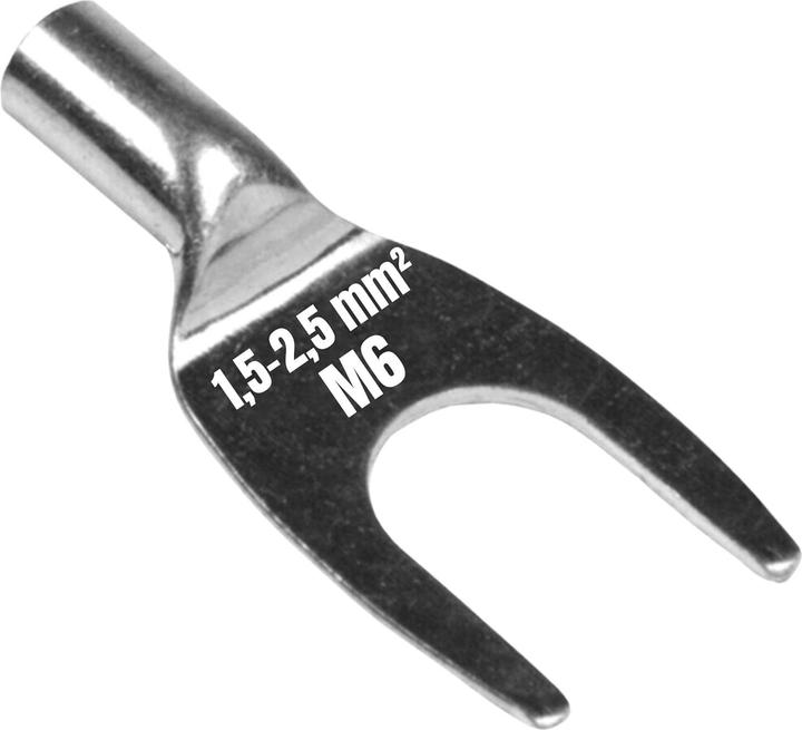 Image du produit Kalitec 10 pièces NR2-U6 Cosse tubulaire nickel pur 1,5-2,5mm² M6 Forme de fourche I pour très haute