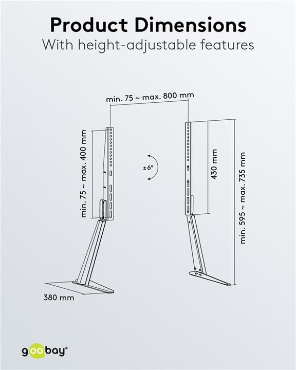 Image du produit Goobay Pieds de téléviseur (Universel, 70", 50 kg)