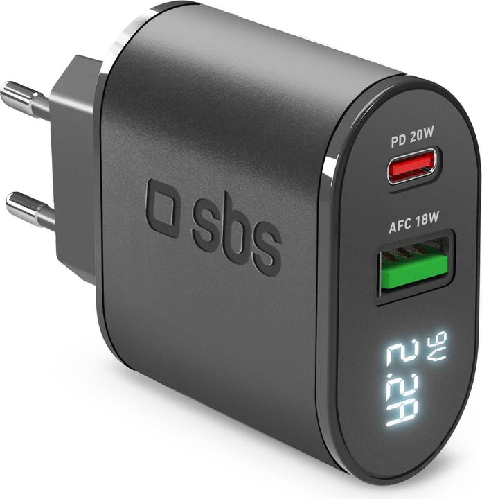 SBS PD Reiselader 20W USB-C/USB m. Disp (20 W)