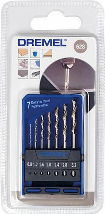 Actual product image Dremel Precision drill bit set Ø 0.8 / 1.2 / 1.6 / 2.0 / 2.4 / 2.8 / 3.2 mm (7 pieces) (0.8, 1.60, 2.0, 1.2 mm, 2.4 mm, 2.8 mm, 3.2 mm)