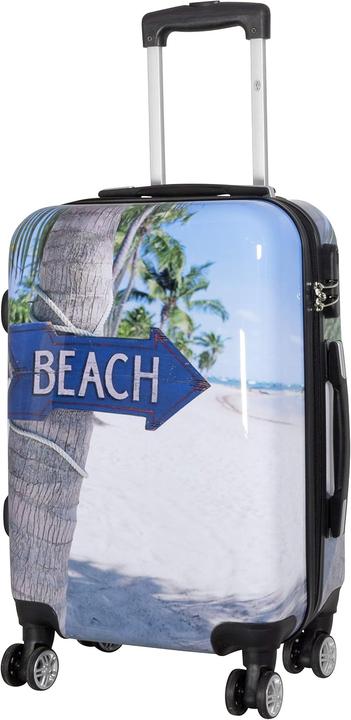 Trendyshop365 Hartschalen-Handgepäck mit Strandmotiv (36 l, Handgepäck (bis 50l))