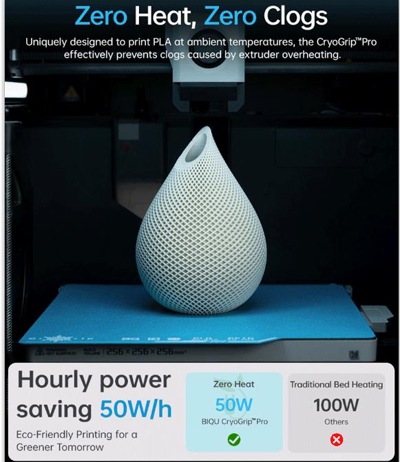 Actual product image 3d-printerstore.ch BIQU Buildplate CryoGrip Pro für Bambu Lab P1/X1 - Frostbite (Plate)