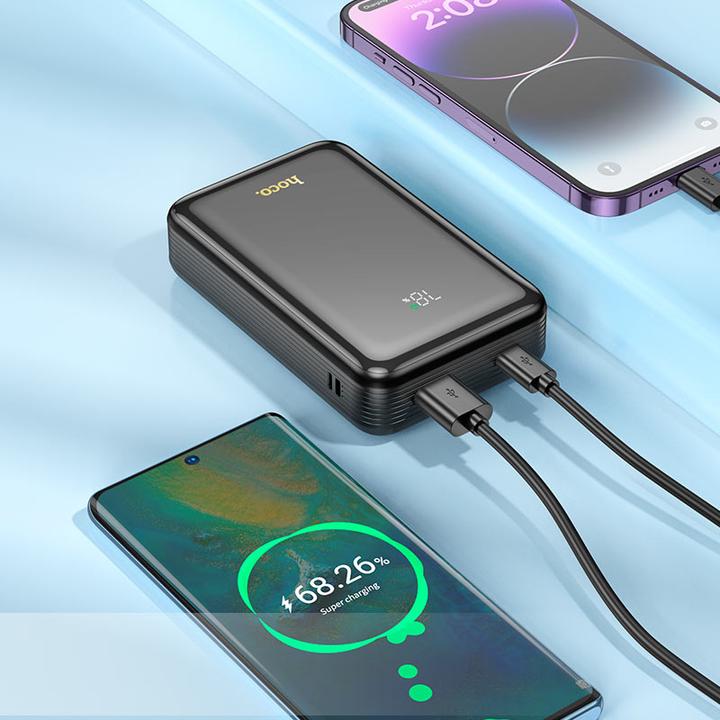 Produktbild Hoco Q21A Powerbank 20000mAh, Schwarz - Hochleistungs-Powerbank für Smartphone und Tablet (20000 mAh)