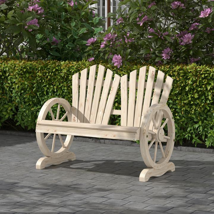 Produktbild Outsunny Gartenbank im Wagenrad-Design