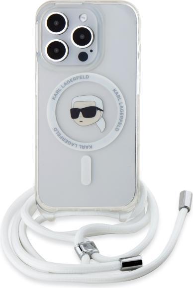 Productafbeelding Karl Lagerfeld KLHMP16XHCKHNT iPhone 16 Pro Max 6,9" hardcase transparant Crossbody IML Karl Head (Apple iPhone 16 Pro Max)