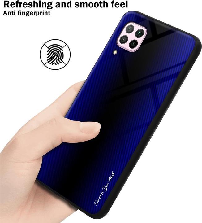 Actual product image Cadorabo TPU Striped Glass Cover (Huawei Nova 7i, Huawei Nova 6 SE, Huawei P40 Lite)