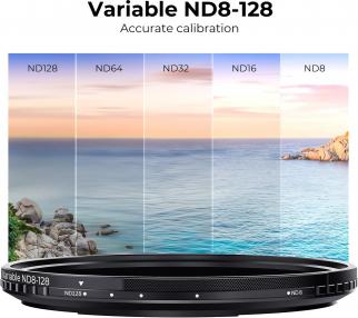 Actual product image K&F Concept Concept Nano X No Fork ND8-128 Magnetic Filter - 82mm (82 mm, Neutral density filter, 82 mm)