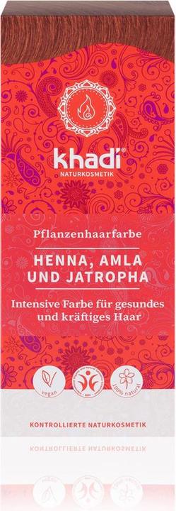 Khadi Pflanzenhaarfarbe Henna, Amla & Jatropha (Rot)