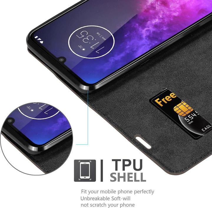 Actual product image Cadorabo Book Invisible Magnet Cover (Motorola One Pro)