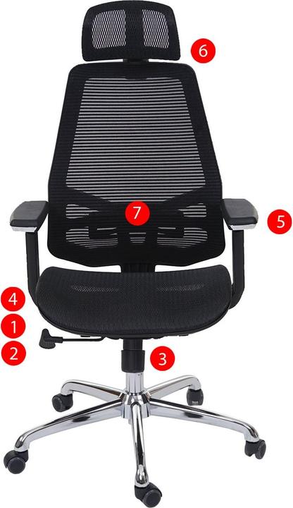 Immagine prodotto Swisshandel24 Sedia da ufficio, sedia da scrivania, funzione scorrevole tessuto/tessuto ISO9001 - nero/nero