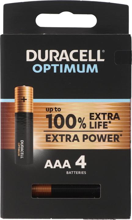 Immagine prodotto Duracell Pile AAA Optimum da 4 pezzi (4 pz., AAA)