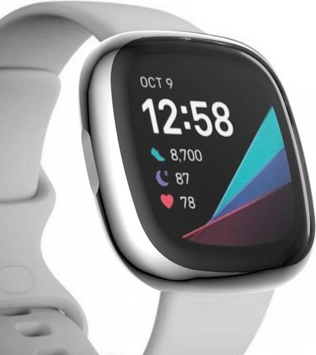Image du produit Cover-Discount Fitbit Versa 3 / Sense - Étui de protection en caoutchouc argenté