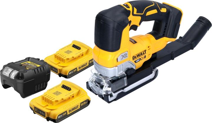 DeWalt DCS 334 D2 Akku Pendelhub Stichsäge 18 V Brushless + 2x Akku 2,0 Ah + Ladegerät