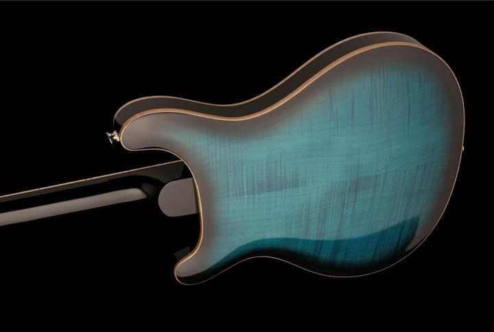 Actual product image PRS SE Hollowbody II Piezo Peacock Blue Burst (Electric guitar, mahogany, Ebony, Beveled Maple Top with Flame Maple Veneer, Beveled Maple Back with Flame Maple Veneer)